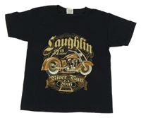 Čierne tričko s motorkou FRUIT of the LOOM