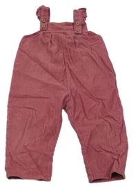 Světlevínové manšestrové laclové kalhoty s volánky PRIMARK