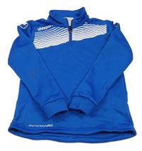 Cobaltovoě modrá thermo mikina s logom a pruhmi uhlsport