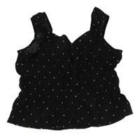 Čierny bodkovaná ý mačkaný crop top H&M