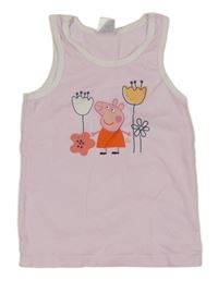 Svetloružová -biely top s Peppa Pig