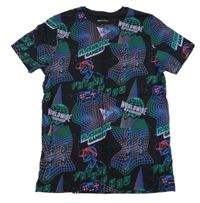 Čierne tričko s ovladači a nápismi PRIMARK