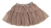 Staroružová trblietavá tylová sukňa s mašlou H&M