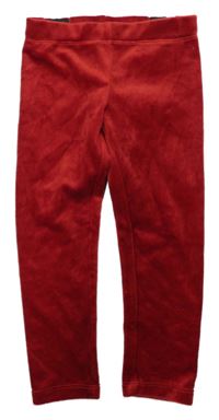 Červené plyšové legíny H&M
