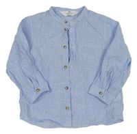 Modro-bílá pruhovaná lněná košile H&M