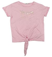 Ružové tričko s nápisy s kamienkami