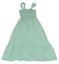 Zelené kvetované ľahké žabičkové šaty New Look