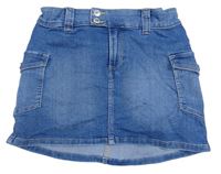 Modrá rifľová cargo sukňa zn. H&M