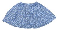 Svetlomodrá kvietkovana plátenná sukňa zn. H&M