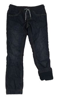 Tmavomodré zateplené jogger cuff rifle C&A