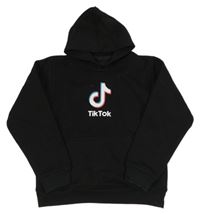 Čierna mikina s logem TikTok a kapucňou
