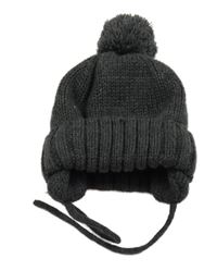 Antracitová pletená čepice s bambulí H&M
