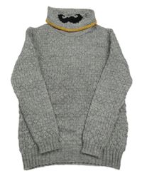 Sivý melírovaný vlnený rolák M&S