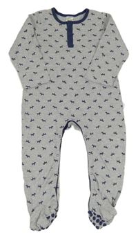 Šedý melírovaný overal se psy Pusblu