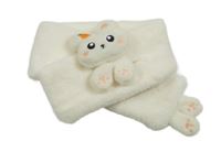 Smetanová kožešinová šála s králíkem