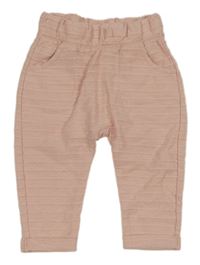 Růžové pruhované tepláky