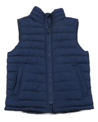 Tmavomodrá šusťáková zateplená vesta GAP