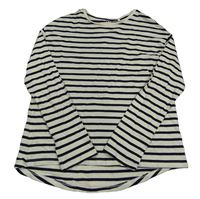 Světlebéžovo-černé pruhované triko Next