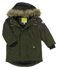 Kaki-antracitová šušťáková zimná funkčná bunda s kapucňou Regatta