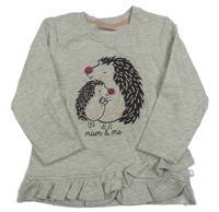 Svetlosivá melírovaná mikina s ježkami Liegelind