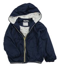 Tmavomodrá šušťáková jarná bunda s kapucňou Orchestra