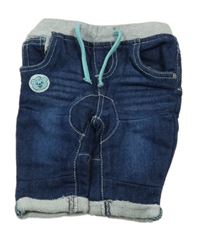 Tmavomodré teplákové rifle s nášivkou a úpletovým pasem Ergee