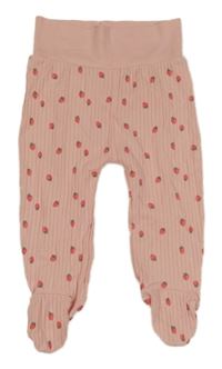 Růžové žebrované polodupky s jahodami Topomini