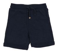 Tmavomodré teplákové kraťasy s gombíkmi Topomini