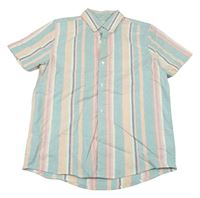 Světlemodro-farebná pruhovaná košeľa Next