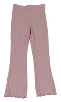 Staroružové rebrované flare legíny Tu