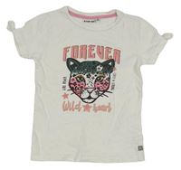 Bílé tričko s levhartem Stop+Go