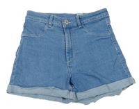 Modré rifľové kraťasy H&M