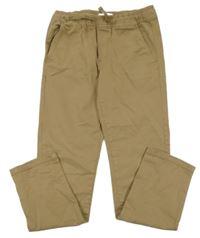 Hnědé plátěné kalhoty Mango