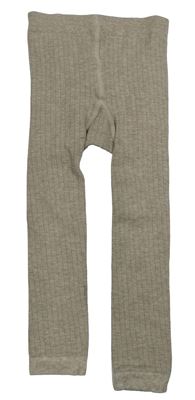 Hnědé žebrované punčocháče bez šlapiček H&M