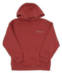 Vínová mikina s nápisom a kapucňou Primark