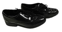 Čierne koženkové lesklé zdobené topánky Clarks vel. 36