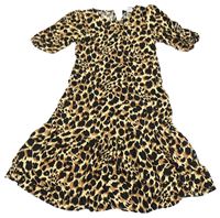 Hnědo-černé leopardí lehké šaty F&F