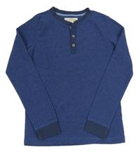 Tmavomodré triko s knoflíky H&M