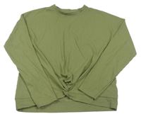 Khaki rebrované tričko s uzlom F&F