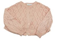 Svetloružový perforovaný prepínaci oversize sveter