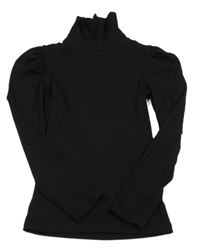 Černé žebrované triko s rolákem F&F