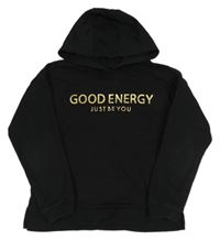 Černá mikina se zlatým nápisem a kapucí George