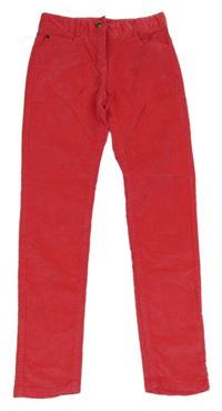 Malinové elastické manšestráky 