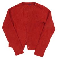 Červený chlpatý prepínaci sveter okaidi