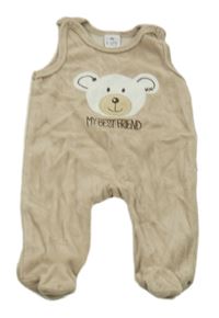 Hnědé sametové dupačky s medvěďom