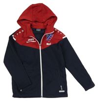 Tmavomodro-červená športová prepínaci mikina s kapucňou jako