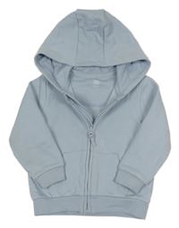 Svetlomodrá prepínaci mikina s výšivkou a kapucňou F&F