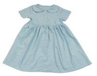 Svetlomodré ľahké šaty s golierikom