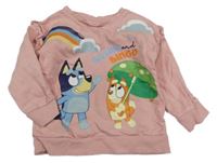 Svetloružová mikina s Bluey George