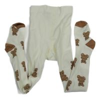 Smetanové punčocháče s medvědy H&M